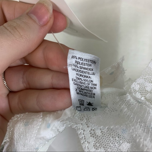 La Senza Bride to Be Lace & Polka Dot Bra in White & Blue, Size: 34B - Picture 8 of 9